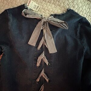 moelleux, L, denim, ribboned back is unique and fabulous!